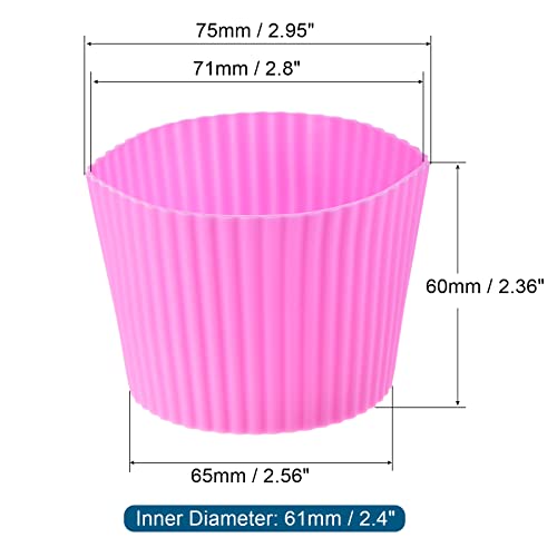 sourcingmap Manchon Tasse Silicone Rose Lot 4 Antidérapant