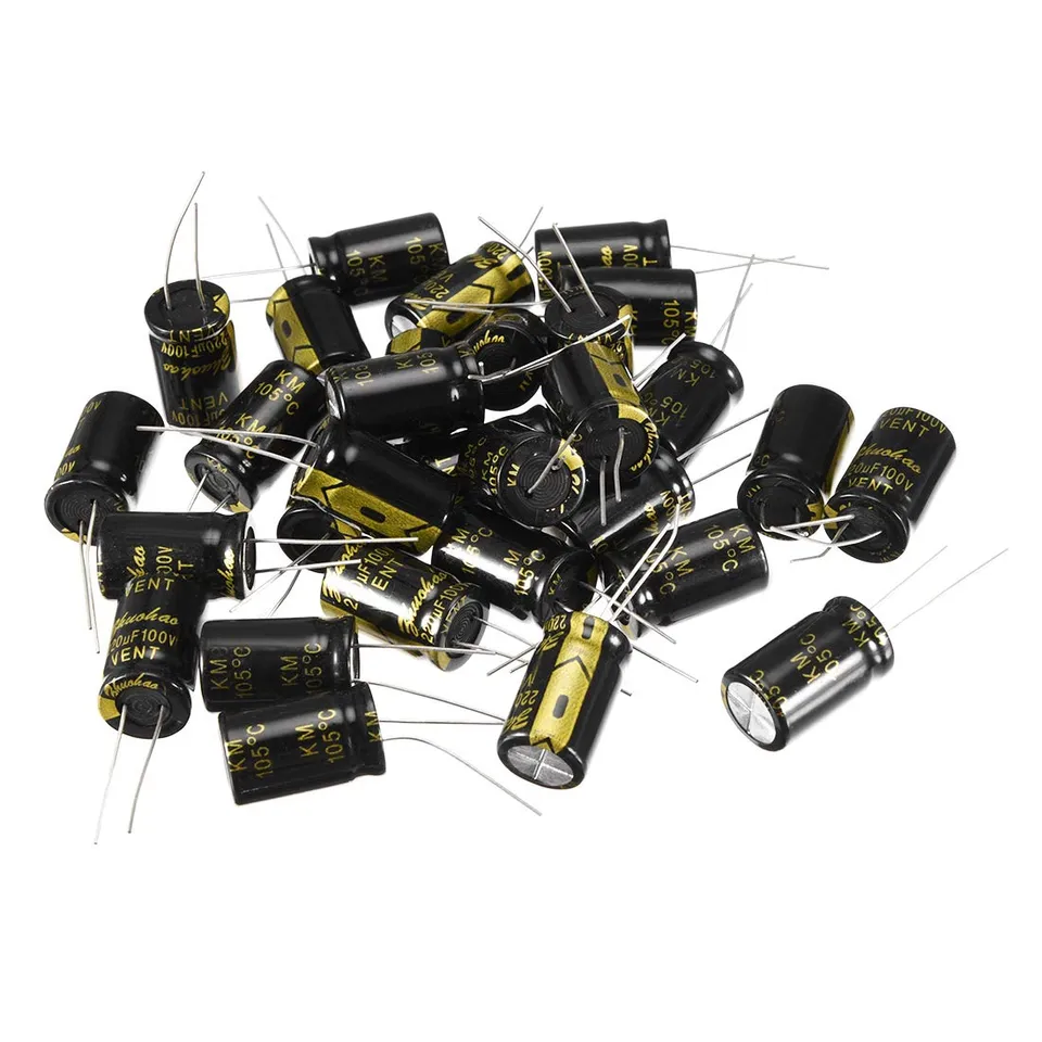 sourcing map condensateur électrolytique 220uF 100V 30 pièces 13x21mm