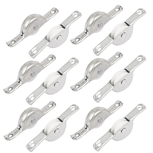 sourcing map Poulie fenêtre 56mm porte coulissante 12pcs blanc plastique