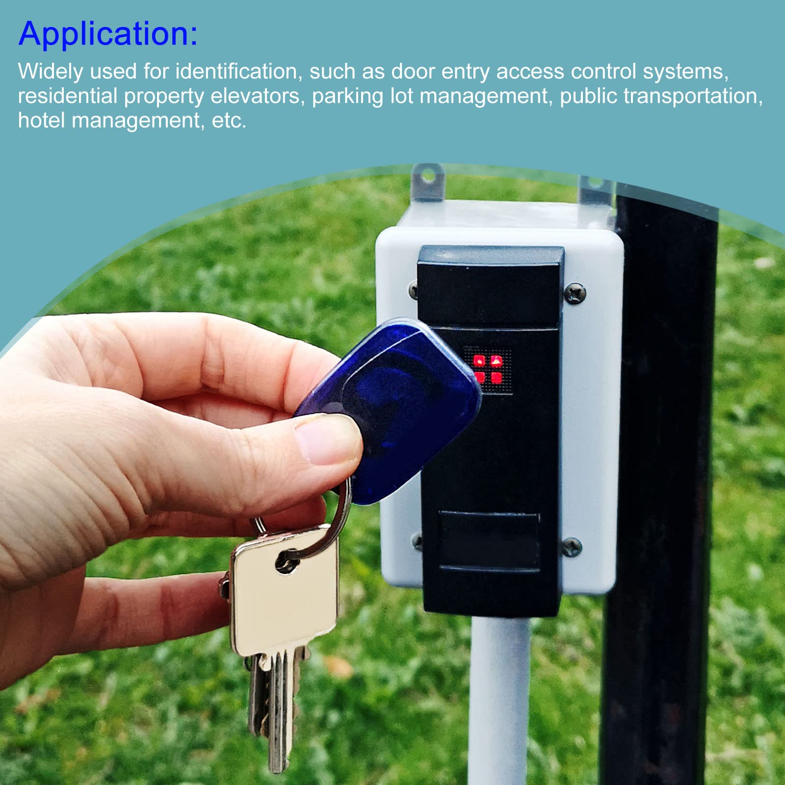 sourcing map M1 porte-cles RFID 13,56 MHz bleu x12 lecture seule