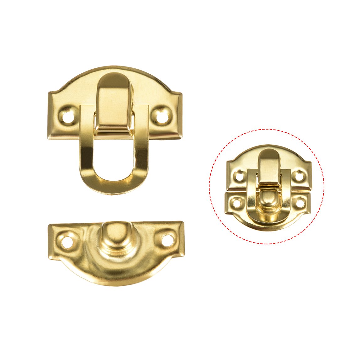 SOURCINGMAP Loquet boîte bijoux doré rétro 29mm lot de 4