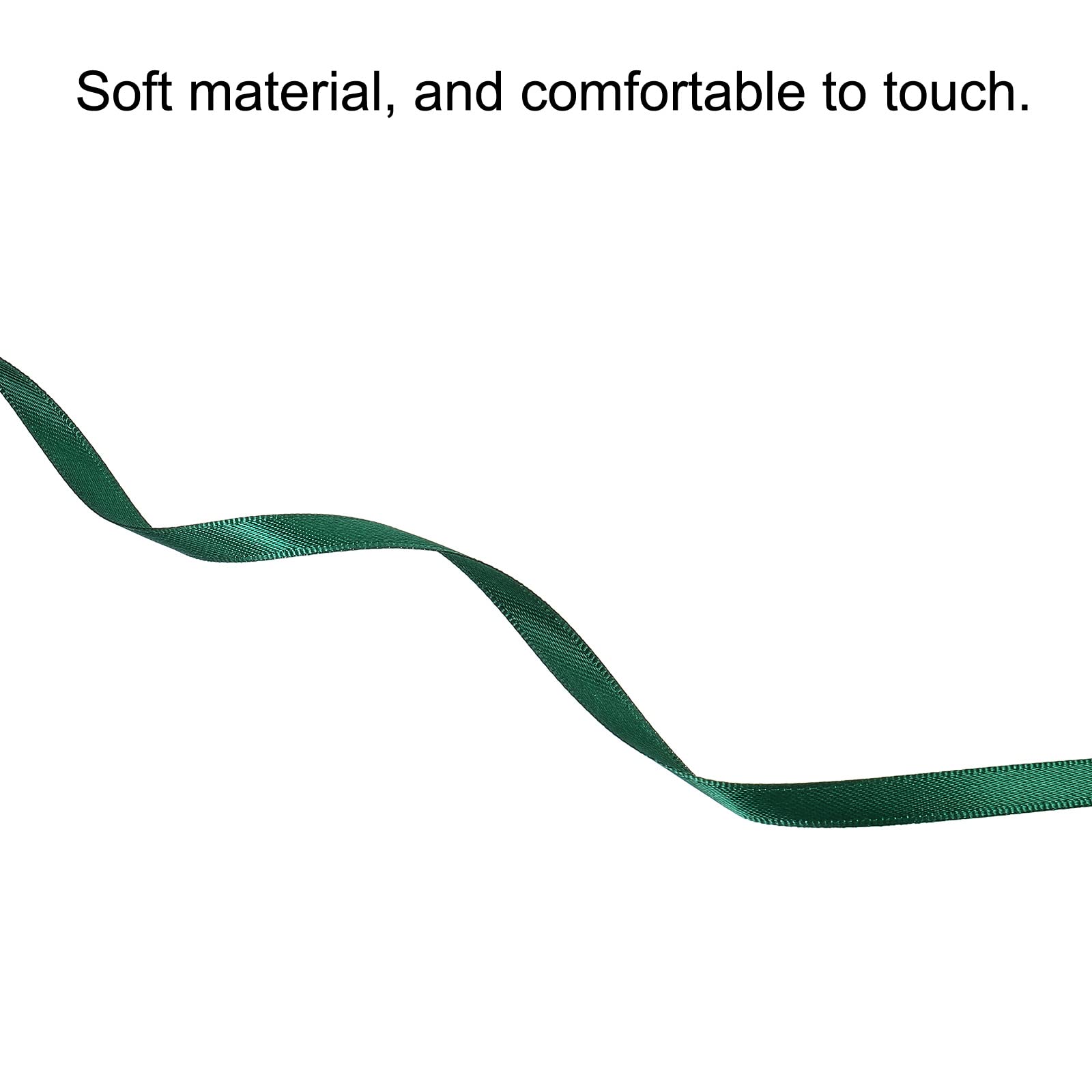 sourcing map Ruban Satin Vert Foncé 7mm x 91,4m Double Face