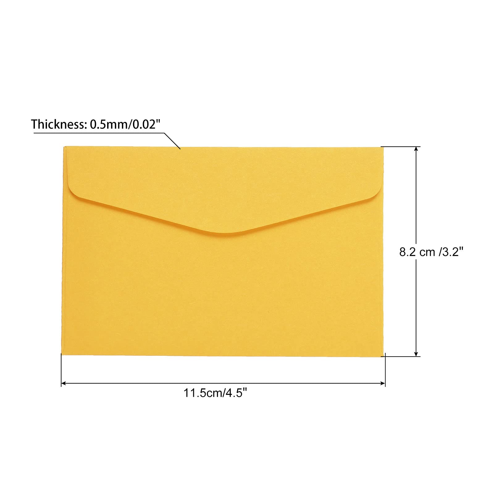 sourcing map Mini Enveloppes Jaune 100 pcs 8,2x11,5cm papier