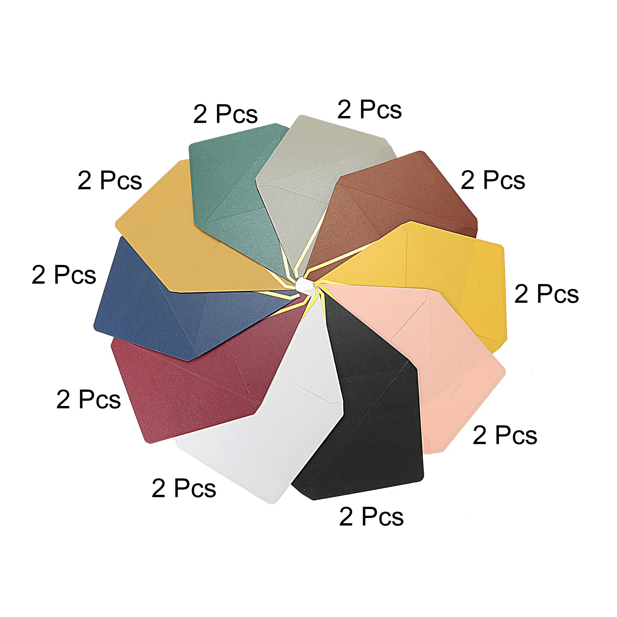 sourcing map Enveloppe B6 rabat V doré multicouleur lot 20