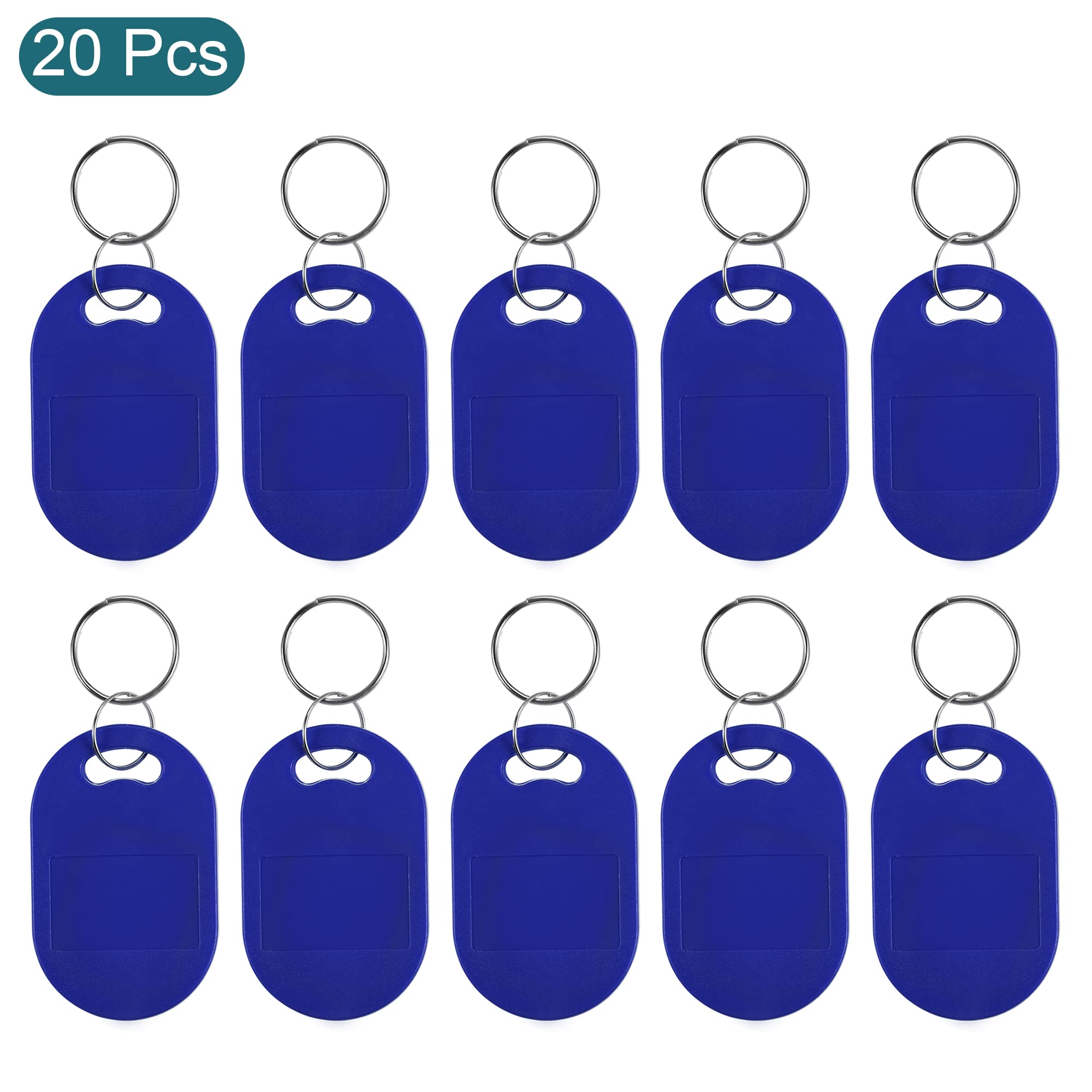 sourcing map Electronics porte-clés RFID 125KHz bleu lot 20 ovale