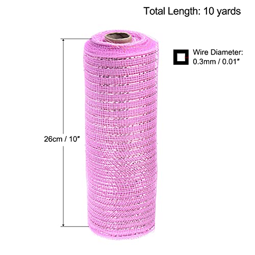 Sourcing Map Ruban maille jute rose 26cm 10 yards