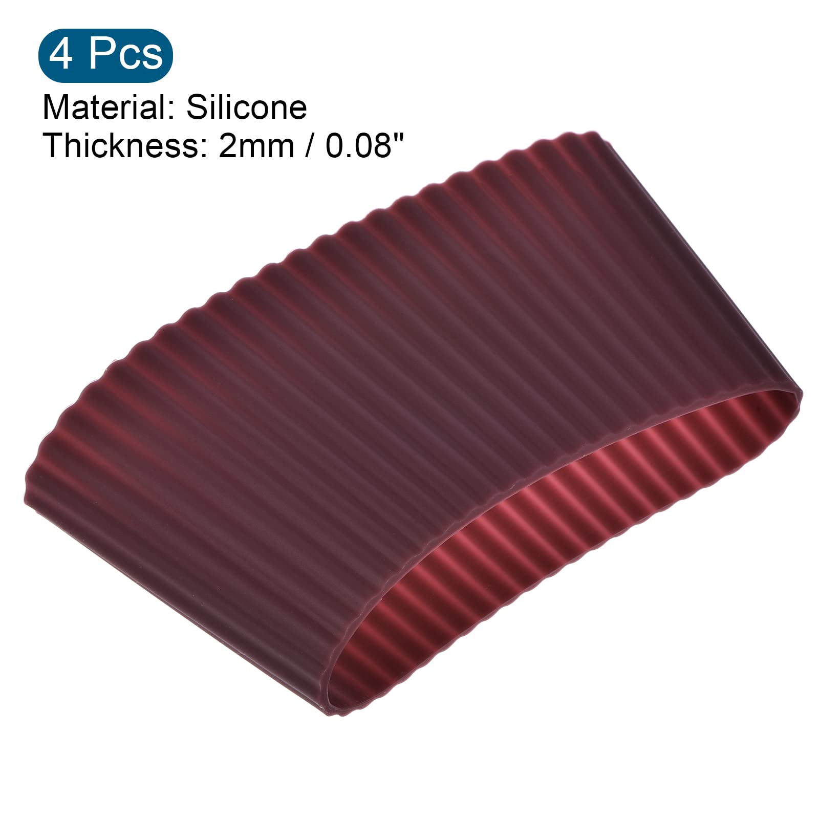 sourcingmap Manchon Tasse Silicone Brun Rougeâtre Lot 4 Chaleur