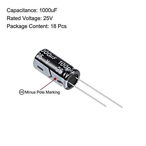 Sourcingmap 1000uF 25V condensateur électrolytique alu 18 pièces