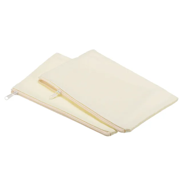 sourcing map Pochette Toile 20x14cm Beige Lot de 4