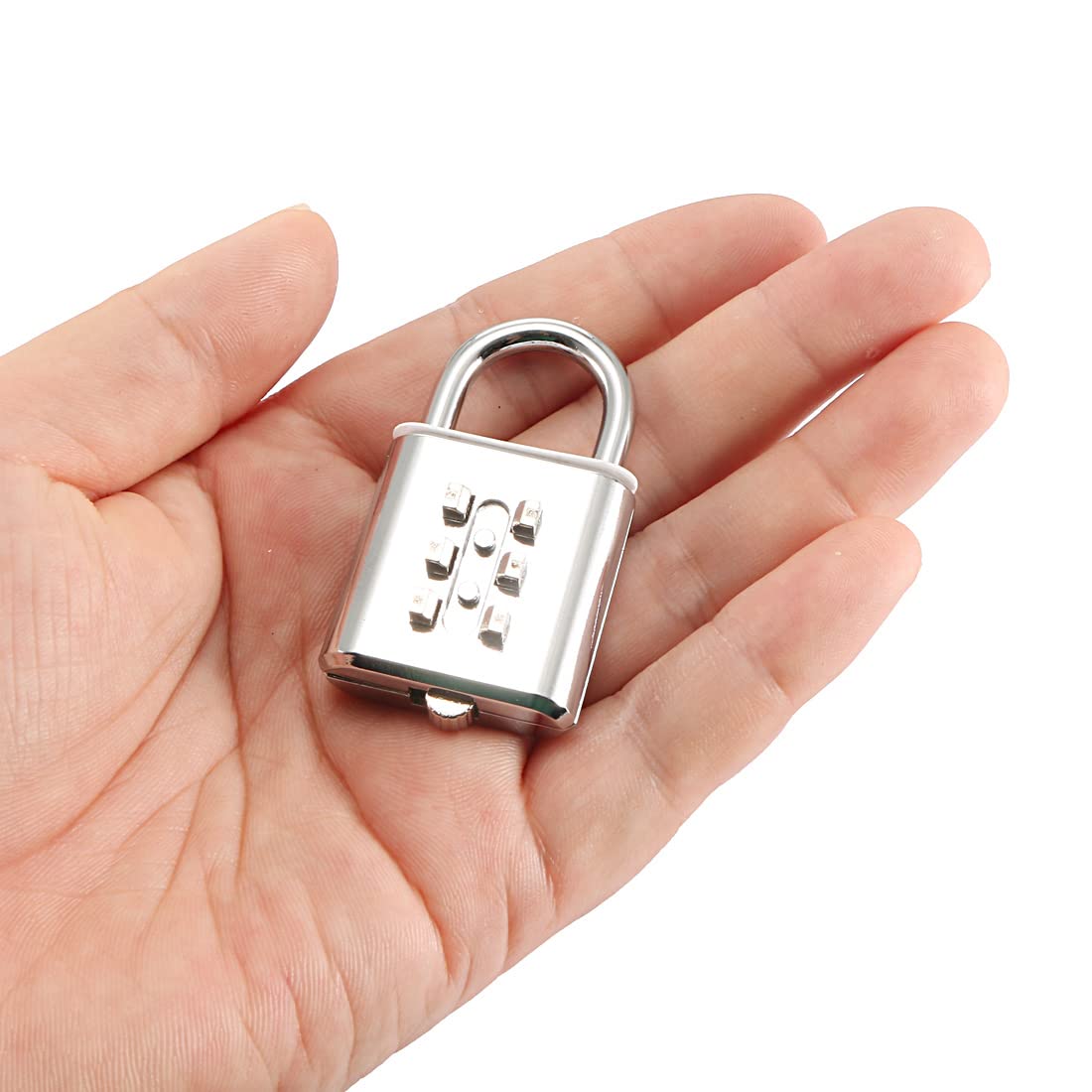 Sourcing Map Cadenas à code 3 chiffres argent anse 4mm