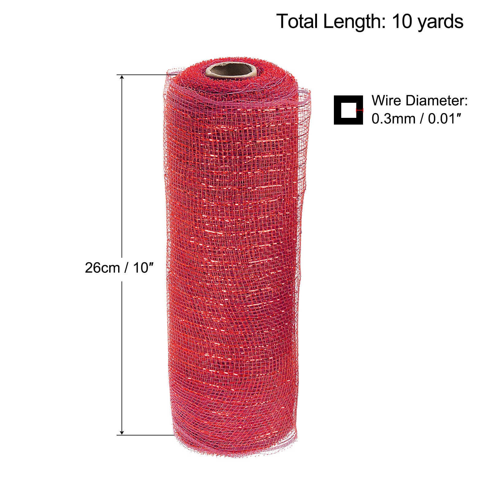 sourcingmap Home & Garden ruban maille jute rouge 1 rouleau imperméable