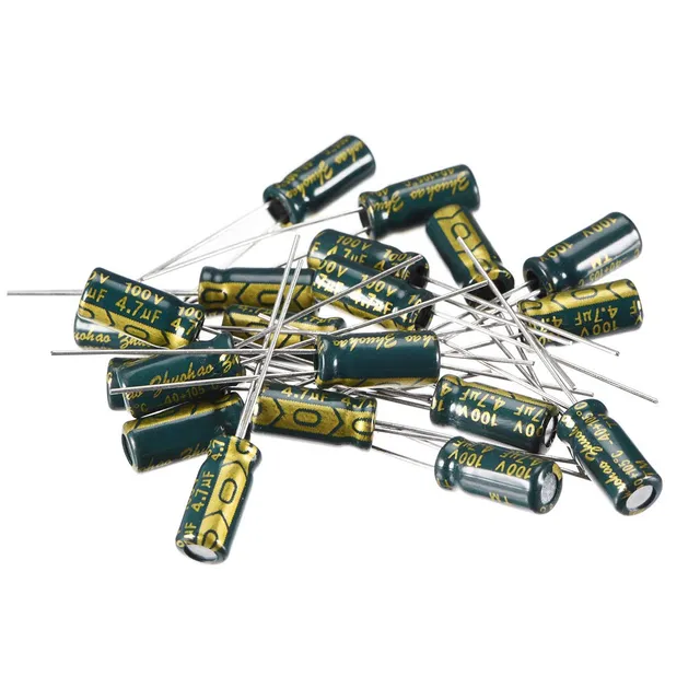 sourcing map Industrial condensateur alu 4.7UF 100V lot 20