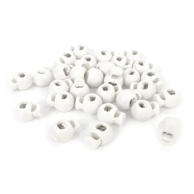 sourcingmap Bloque-Cordon Plastique Blanc 6x5mm Lot de 30