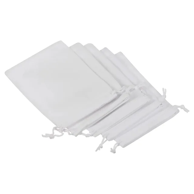 sourcing map Pochette Microfibre Blanc 14x10cm Lot 10 Lunettes