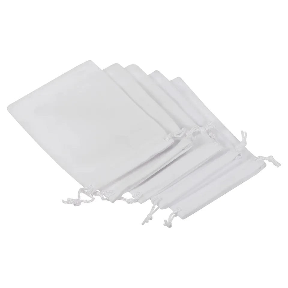 sourcing map Pochette Microfibre Blanc 14x10cm Lot 10 Lunettes
