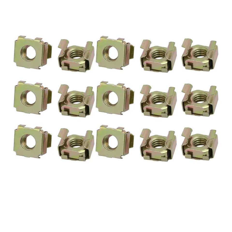 sourcing map Écrou cage M8 rack serveur 15pcs carbone laiton