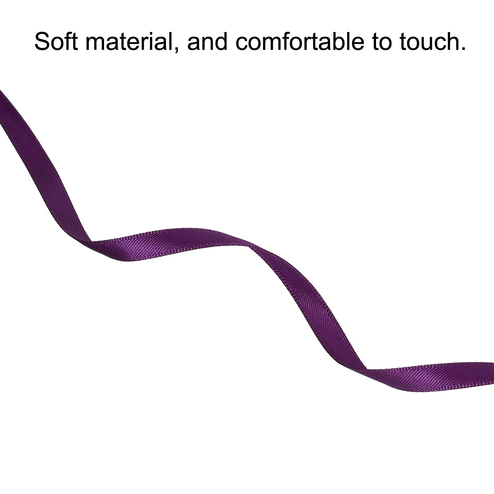 sourcing map Ruban Satin Violet Foncé 7mm x 91,4m Rouleau