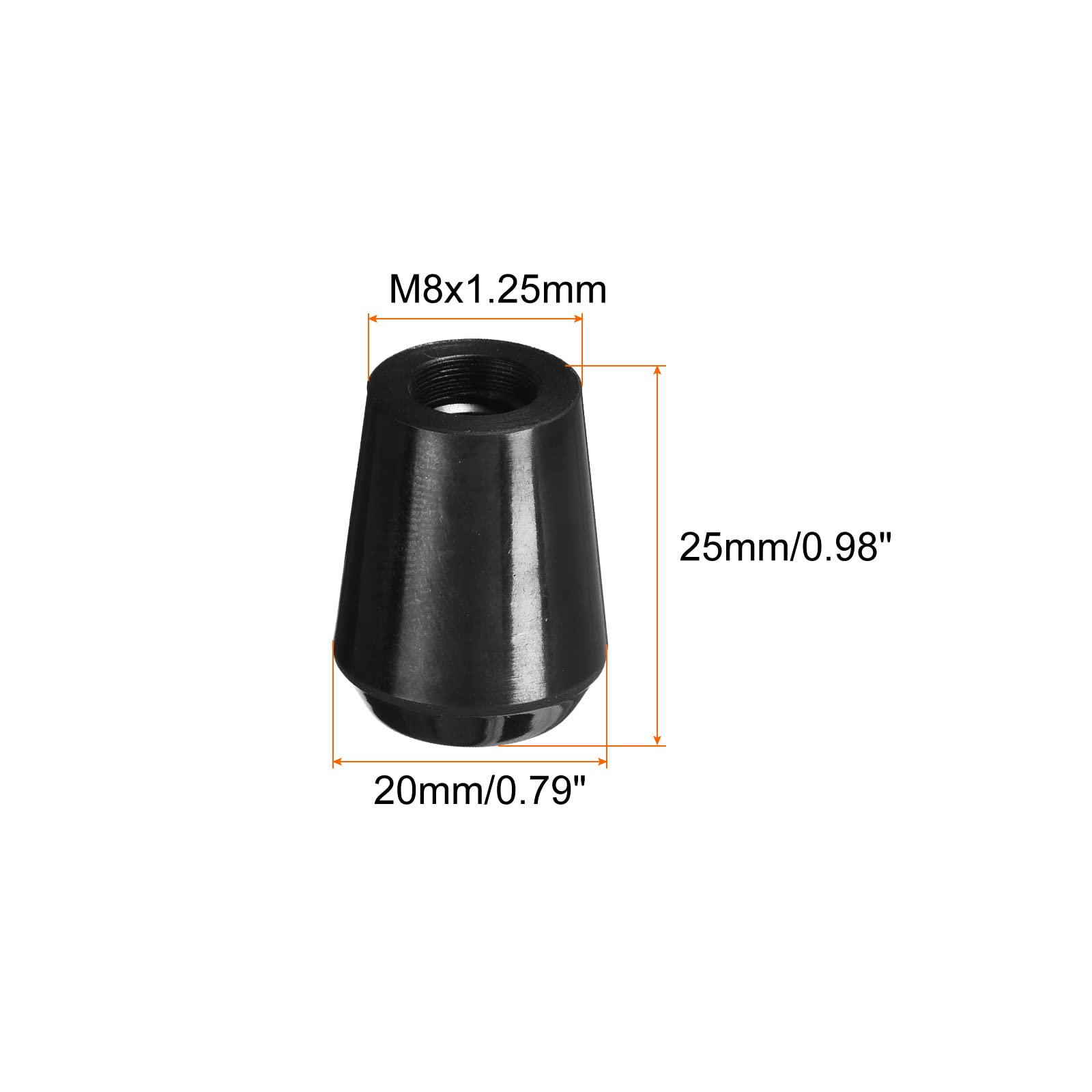 Sourcingmap M8x25mm Bouton à Main Noir 2 Pièces Phénolique