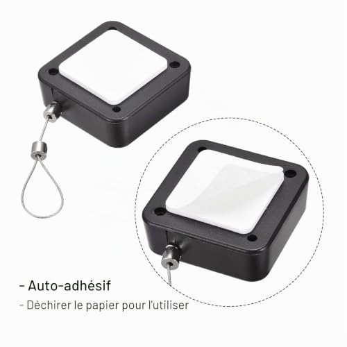 sourcing map serrure câble rétractable 2 m noire 200 g