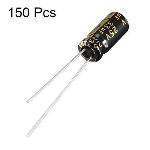 Sourcingmap 33uF 25V condensateur électrolytique 150 pcs 5x11mm