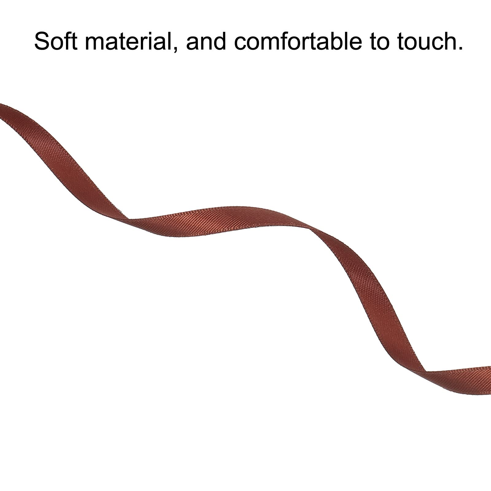 Sourcing Map ruban satin kaki 7mmx91,4m rouleau couture