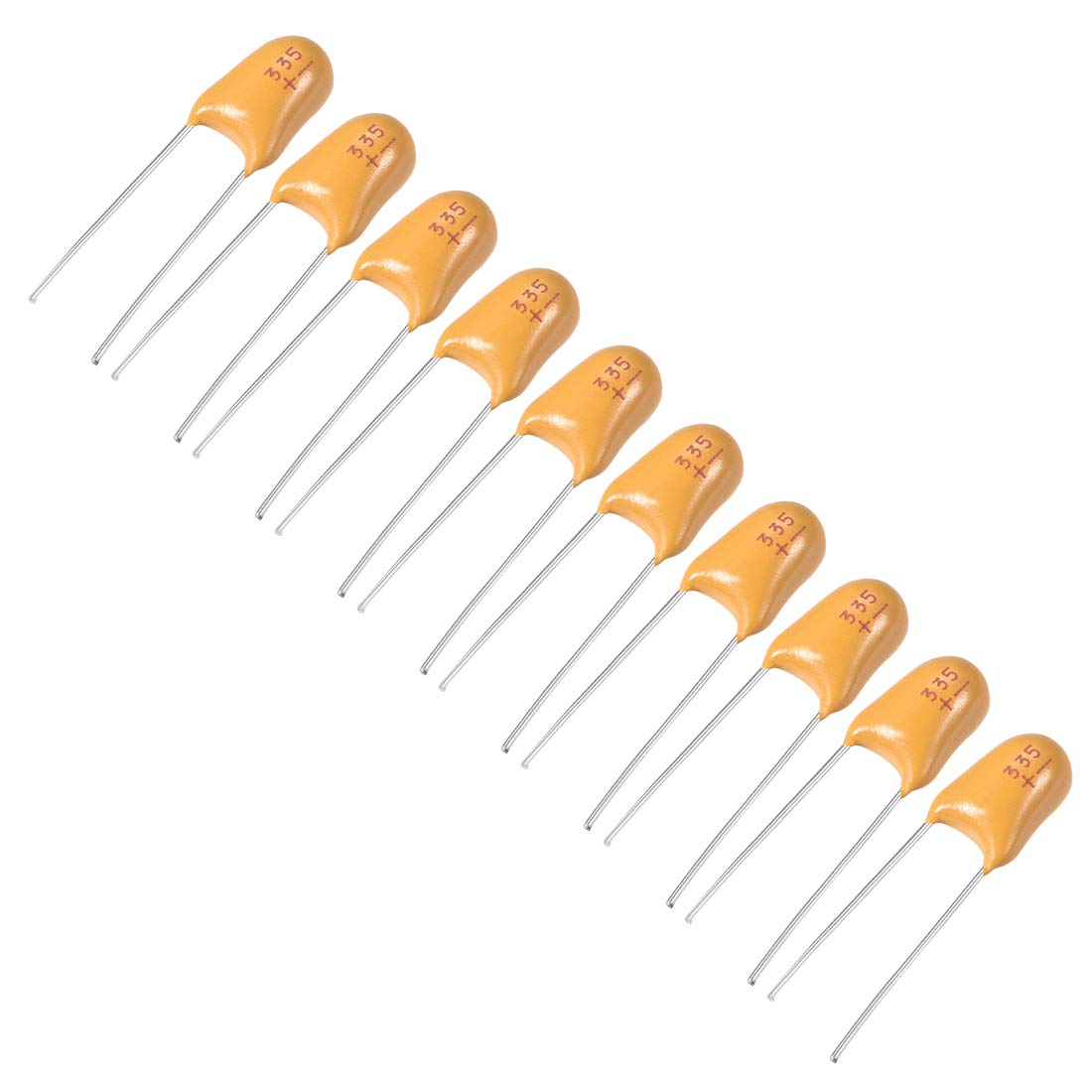 sourcing map 3,3uF 50V condensateur tantale 10 pièces radial