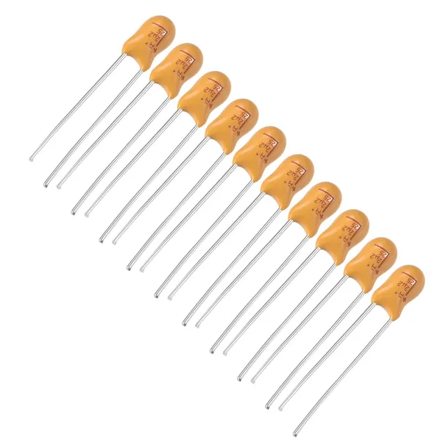 sourcing map 2,2uF 25V condensateur tantale 10 pièces radial