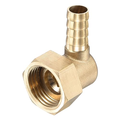 Sourcing Map Raccord Cannelé Laiton Coude 10mm x G1/2 Femelle