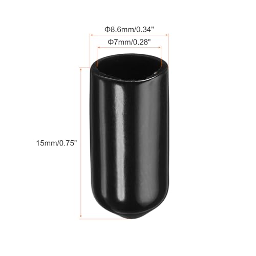 sourcing map Bouchon verseur noir 7 mm PVC lot de 48 bar