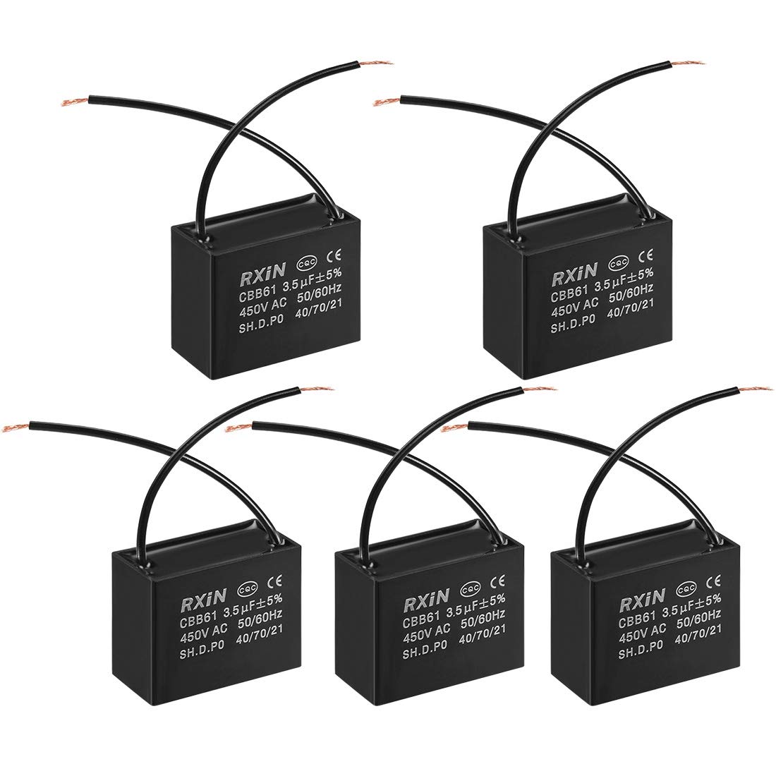 Sourcing Map Industrial condensateur CBB61 5uF 450V lot 3
