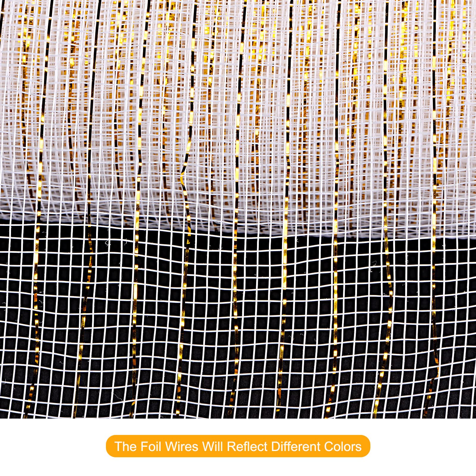 sourcing map Home & Garden maille 10 pouces x 10 yards blanc or 1 rouleau