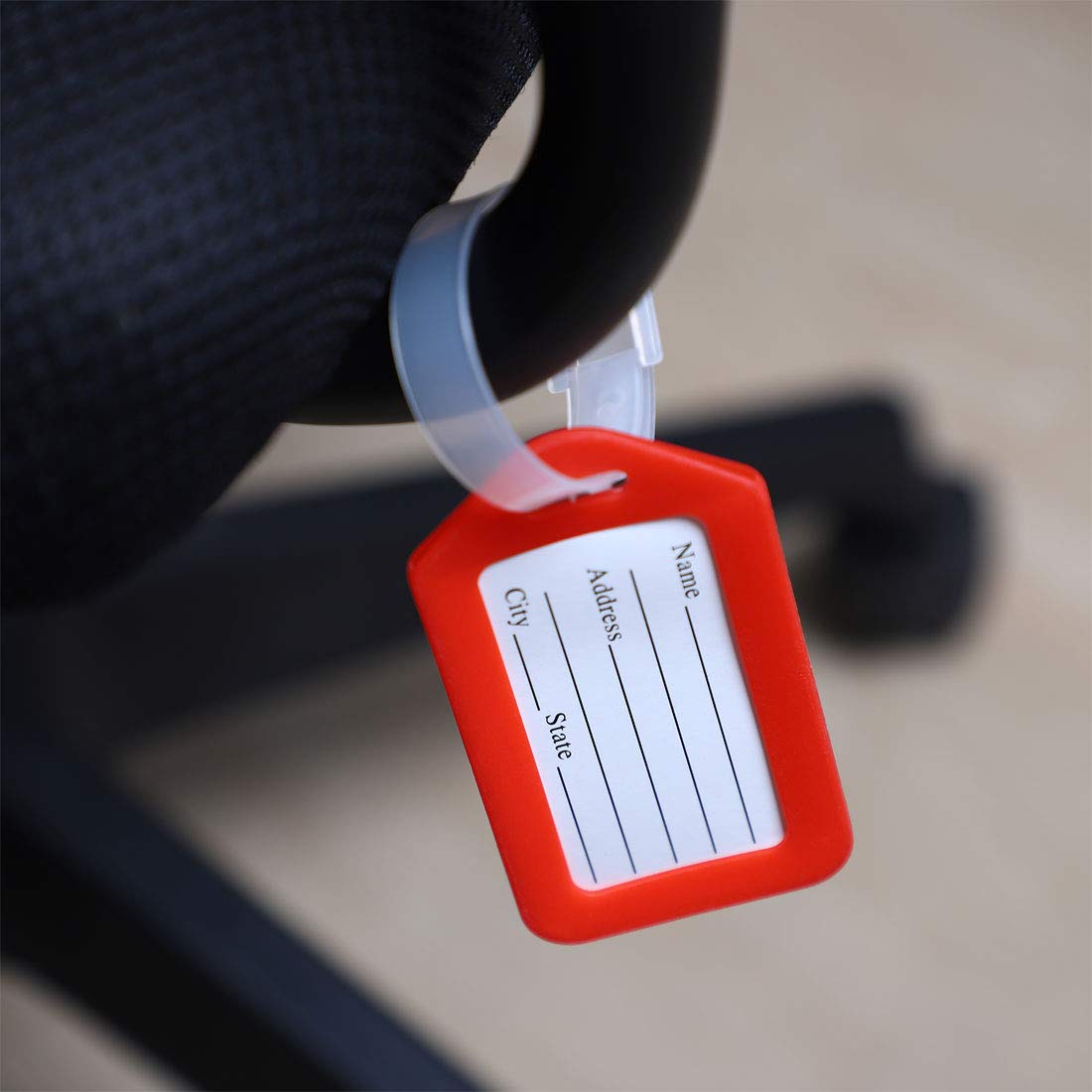 SOURCINGMAP Sports Étiquette Bagage Plastique Rouge Blanc Lot 10