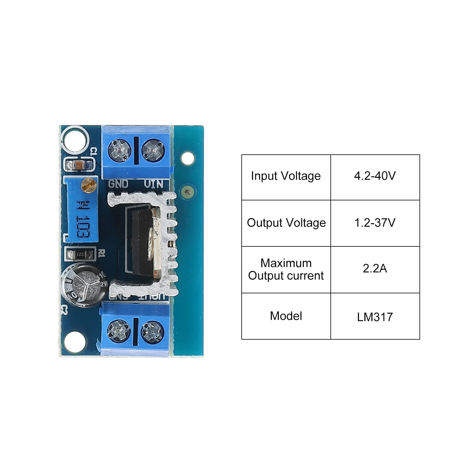sourcing map LM317 convertisseur buck 2,2A bleu lot 3
