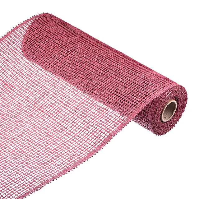 sourcing map Toile de jute PP bordeaux 25,4cm x 5 yards