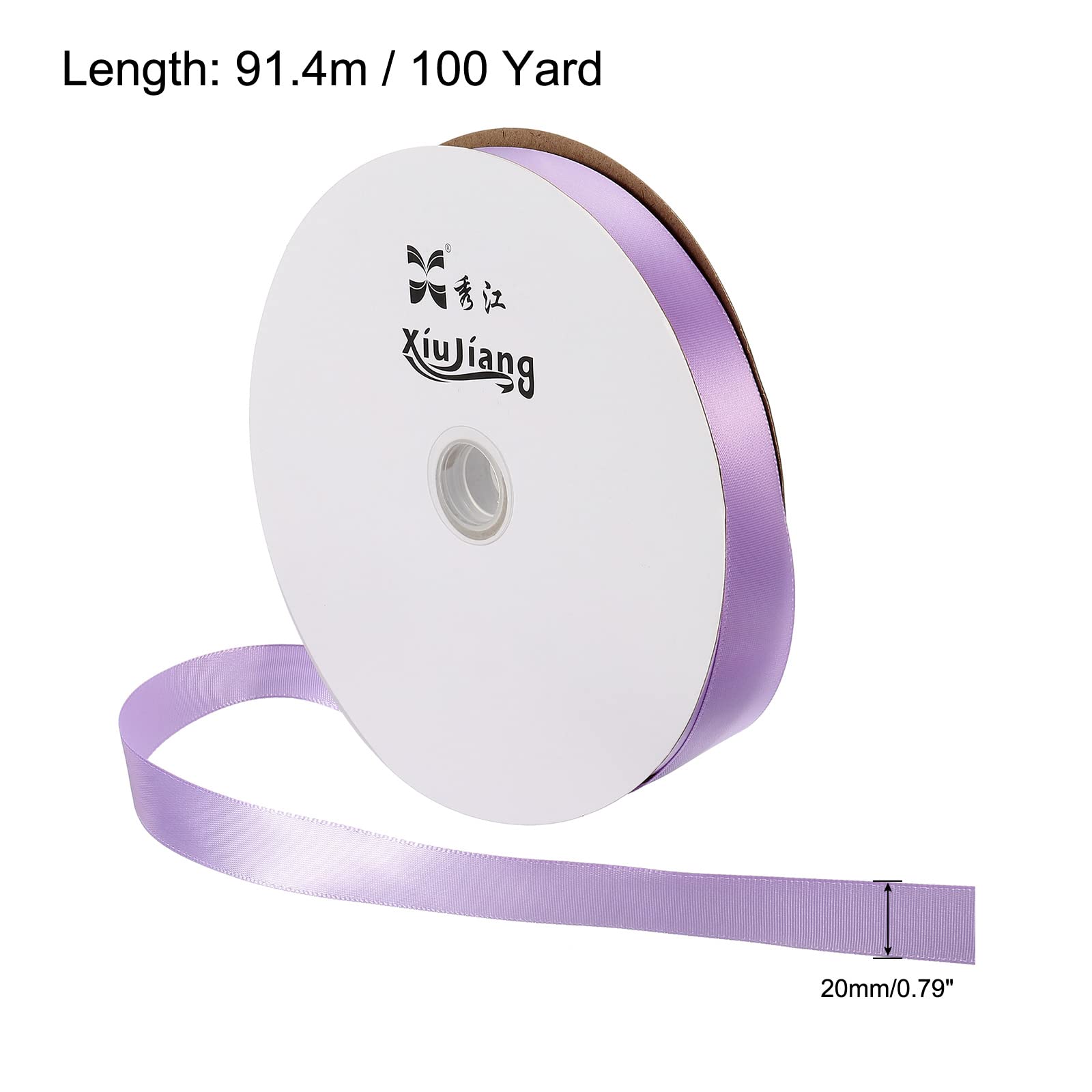 Sourcing Map Rouleau Ruban Satin Violet 20mm x 91,4m Polyester