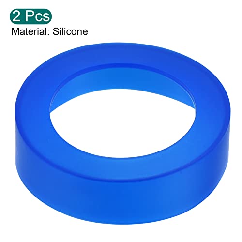 Sourcing Map Protège-bouteille silicone bleu foncé 62mm lot 2