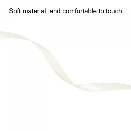 sourcing map Home & Garden ruban satin beige 7mmx91,4m polyester