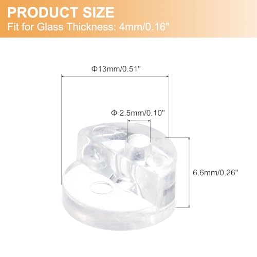 SOURCINGMAP Home Clips Verre Plastique Transparent 4mm Lot 30