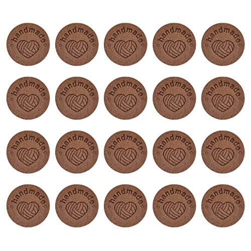 Sourcingmap Étiquettes cuir café 25 mm à coudre lot 30 fait main