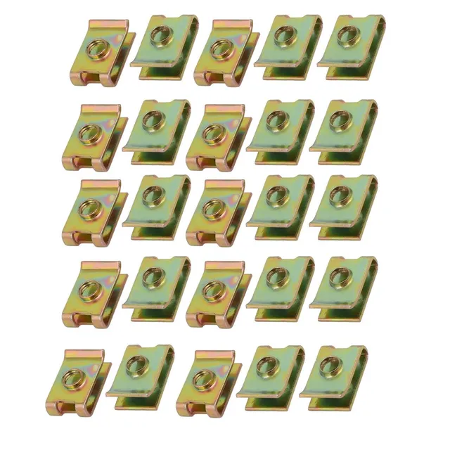 SOURCINGMAP Automotive écrou U M5 acier ressort clip 25pcs