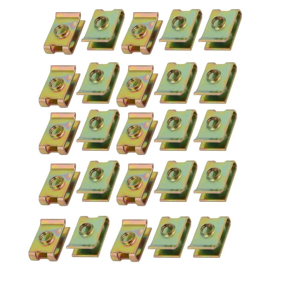 SOURCINGMAP Automotive écrou U M5 acier ressort clip 25pcs