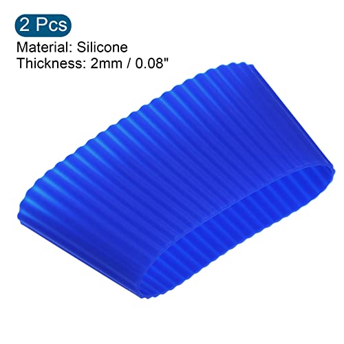 Sourcing Map Home & Garden manchon tasse silicone bleu lot 2