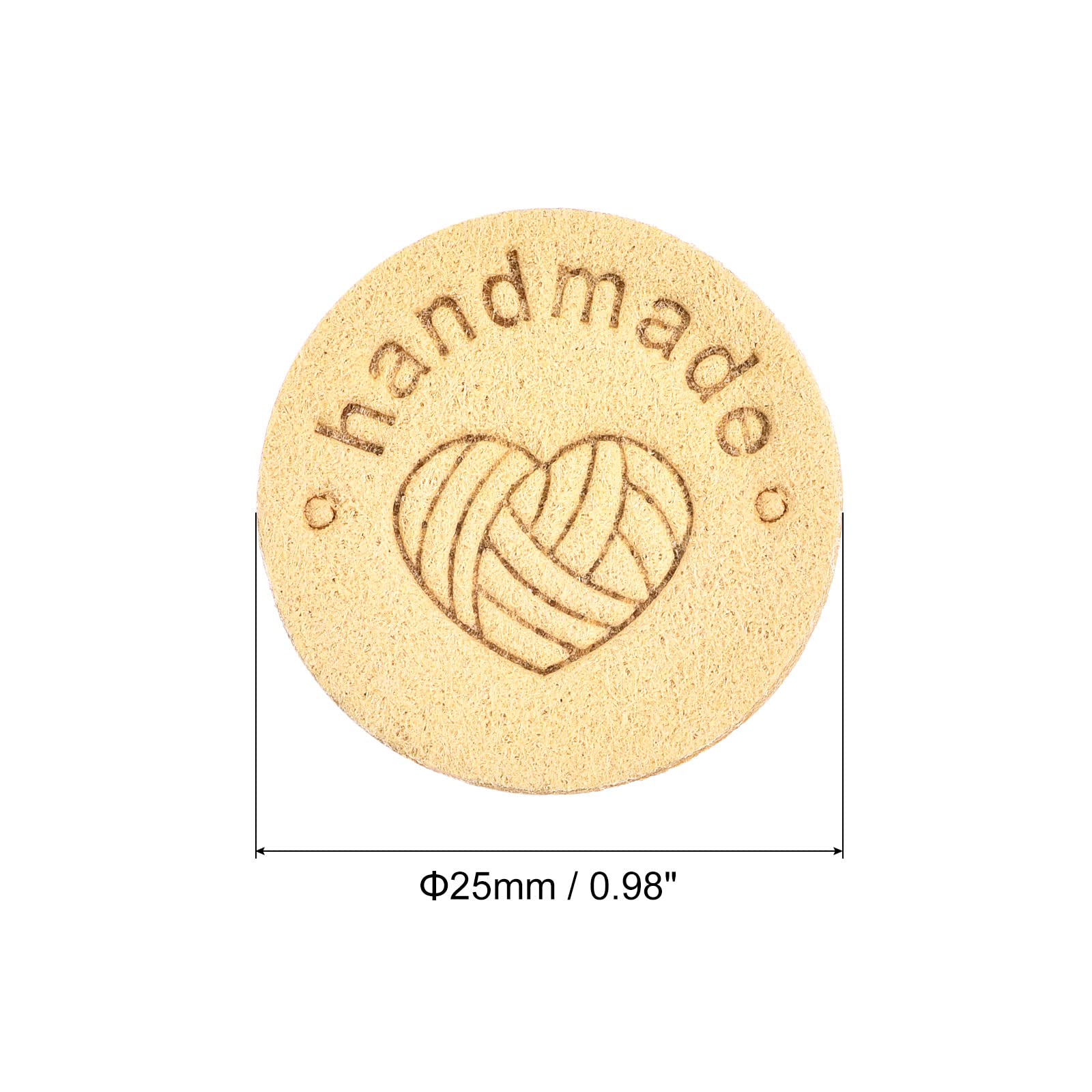Sourcing Map étiquette cuir 25mm beige 30 pcs fait main à coudre