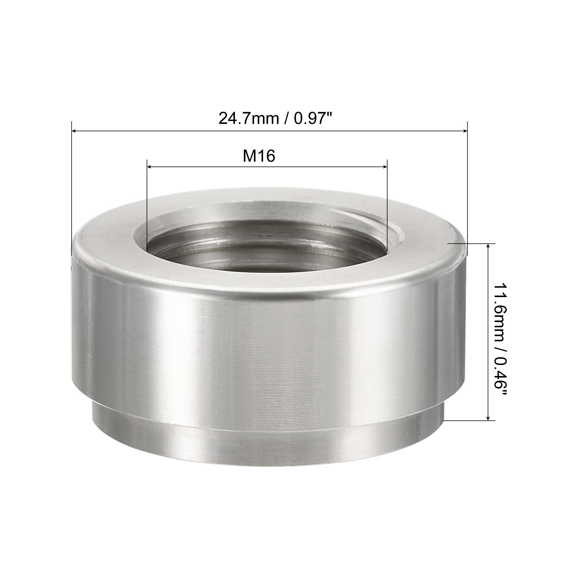 sourcingmap M16 raccord à souder femelle alu argenté M16x1.5