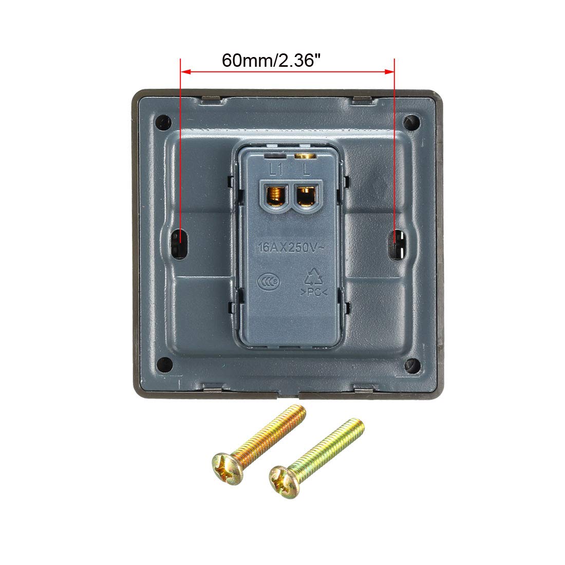 Sourcingmap Electronics bouton sonnette argenté 86x86mm 16A