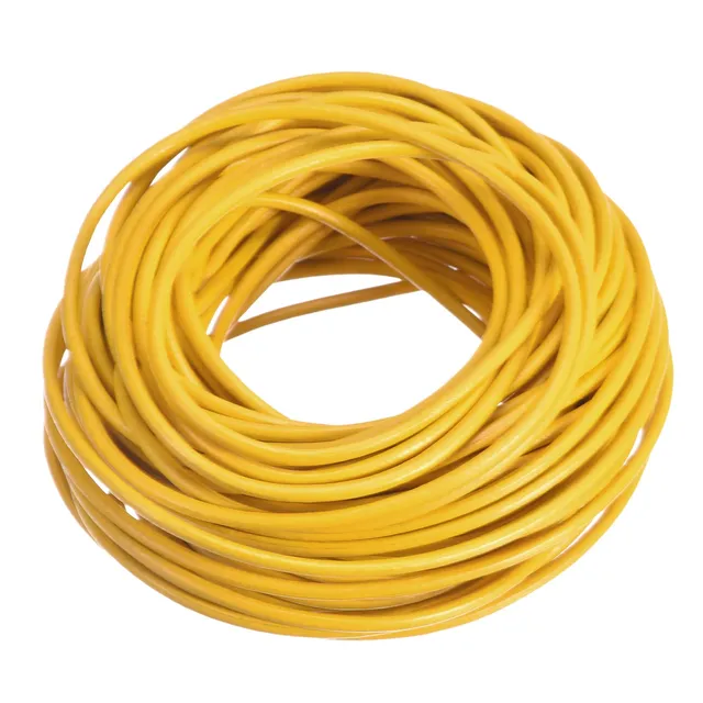 Sourcing Map Cordon Cuir Rond Jaune 2mm 10m