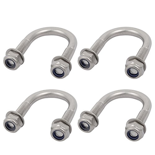 sourcing map Boulon en U M6 Inox 20mm Tuyau x4