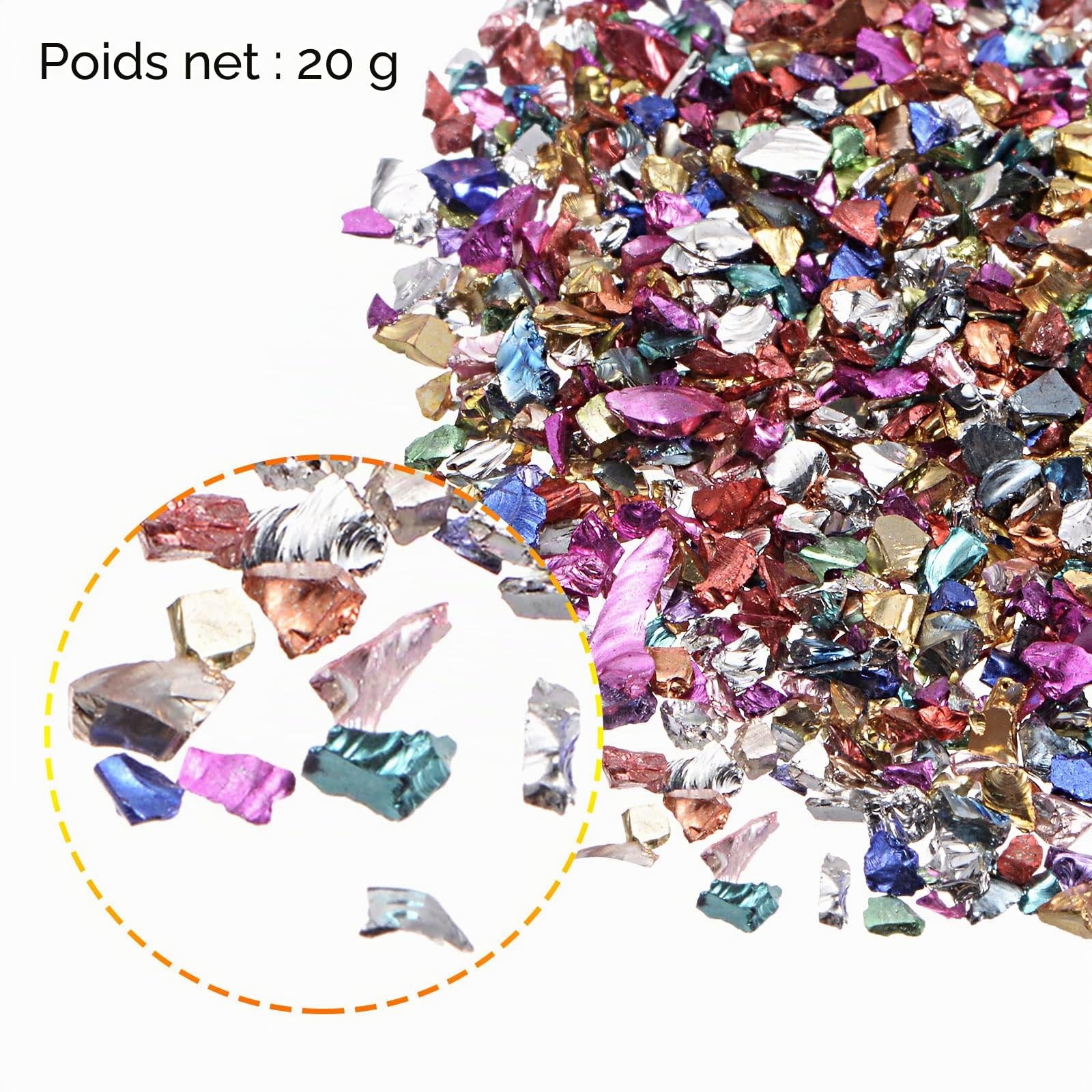 Sourcingmap Home & Garden paillettes verre 2-4 mm 20 g