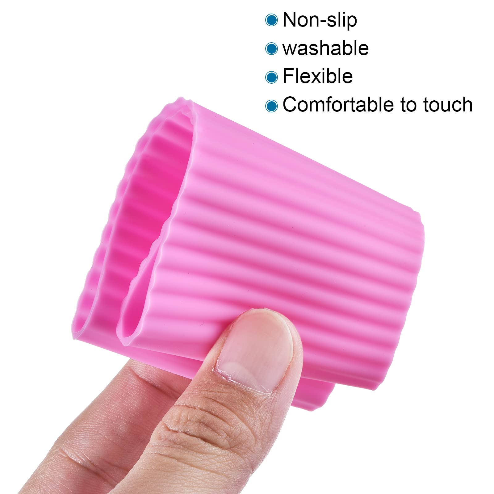 sourcingmap Manchon Tasse Silicone Rose Lot 4 Antidérapant