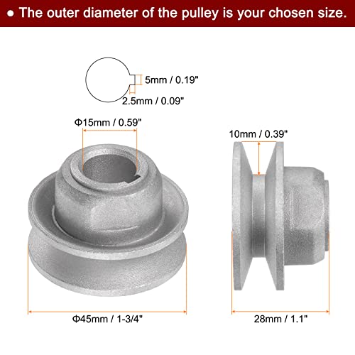 Sourcing Map Poulie moteur machine à coudre alu 45x15 mm